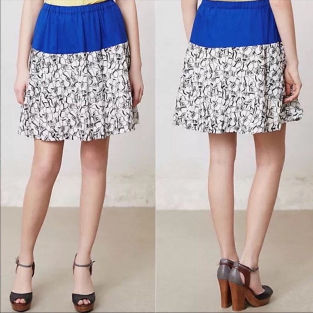 Anthro Postmark Bellflower Bloom Embroidered Skirt